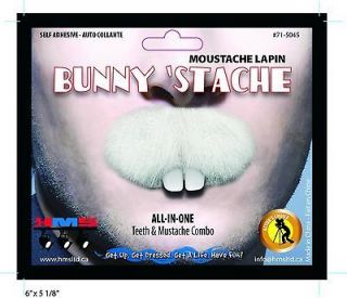 Bunny Stache Moustache With Teeth Costume Accessory *New*