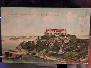 Newport RI   1907 Postcard   Beacon Rock Home of E.D. Morgan