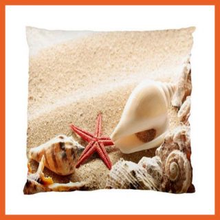 SAND SHELLS BEACH SEASIDE CUSHION CASE~NeW~SILK LOOK~BEDROOM~L​ounge 