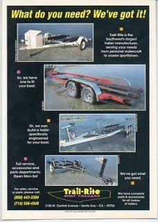 1993 Vintage Ad Trail Rite Boat Trailers Santa Ana,California