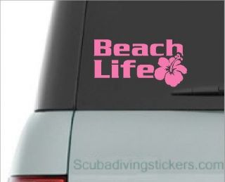 beach life hibiscus decal get into the salt water time