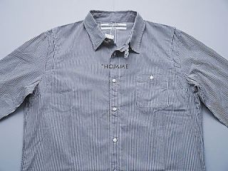   Robert Geller Plokhov Cloak Stripe Button Front Cobalt Shirt Sz 48 M S