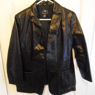 Womens Black Leather Jacket   Gap   Size SMALL   Preowned, but Looks 