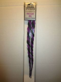HOT TOPIC PURPLE AND BLACK SWIRL DREADLOCK EXTENSIONS 2 SYNTHETIC 
