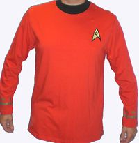 star trek red engineering se curity uniform shirt xl
