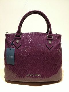   Jeans logo purple patent handbag womens with optional shoulder strap