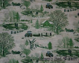 john deere tractor green christmas curtain valance new time left