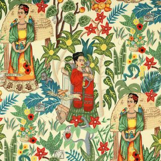 Alexander Henry Folklorico Fridas Garden Tea Cotton Fabric   22x44 