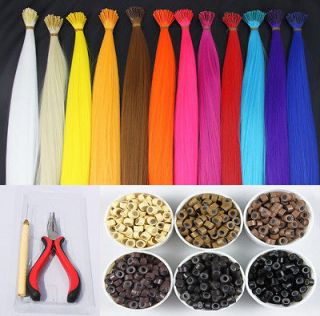   synthetic hair extensions one plier needle 60pcs silicone micro ring