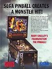Mary Shelleys Frankenstein Sega Pinball Flyer Mint / Brochure / Ad