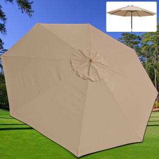 Patio 13FT Umbrella Replacement Cover Canopy Tan 8 Rib Outdoor Market 