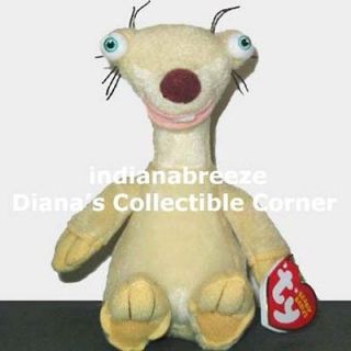 SID ~ Sloth ~ From Ice Age Movie ~ Ty Beanie Baby ~NEW With Tags 