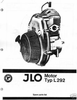 vintage jlo typ l 292 snowmobile engine parts manual time