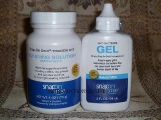 SNAP ON SMILE CLEANING SOLUTION AND ANTI BACTERIAL GEL SET NEW SEALED