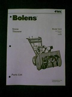 bolens 1032 snow blower snowthrower parts manual 
