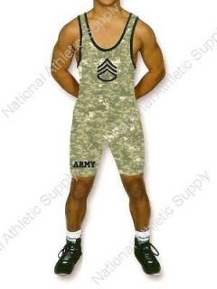 matman army camo wrestling singlet mens size small new time