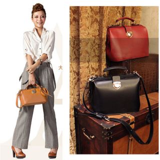 european and american style pu leather shoulder doctor bag handbag