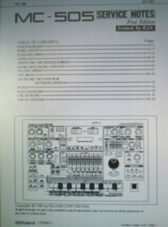 roland mc 505 groovebox service notes printed and bound from