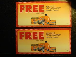 Newly listed Free product coupons Lot of 2 Arm and Hammer Laundry