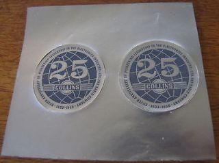 RARE AUTHENTIC COLLINS RADIO 25TH ANNIVIVERSARY STICKERS WINGED EMBLEM 