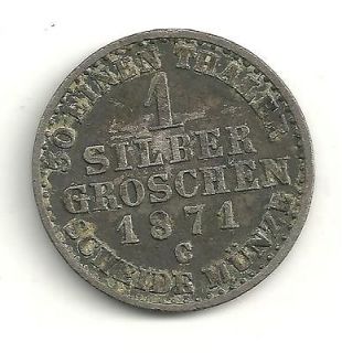 VERY NICE HIGHER GRADE 1871 A GERMAN STATES PRUSSIA 1871 C SILBER 