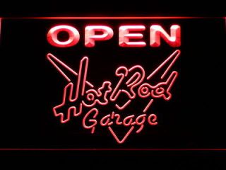 Newly listed 068 r Hot Rod Garage Beer OPEN Bar Neon Light Sign