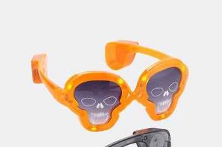 dept 56 halloween orange skull light up glasses led nwt