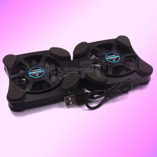   Shape Cooling Fan Cooler Pad Stand for Laptop Notebook Netbook Black