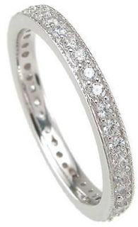 CARAT .925 STERLING SILVER ROUND CUT ETERNITY RING BAND SIZE 5,6,7,8 