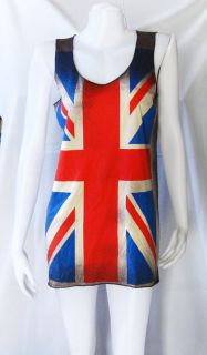   Union Jack Flag Retro Art UK WOMEN T SHIRT Tank TOP Dress Size S M