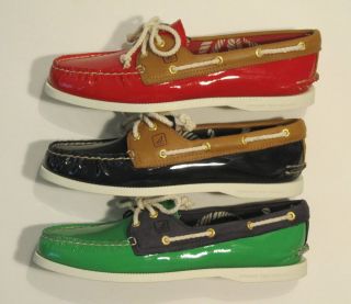 NEW Womens Sperry Top Sider Authentic Original A/O Patent Leather Boat 