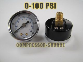 npt air pressure gauge 0 100 psi back