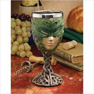 Lady of the Leaf, Wine Goblets. Home Medieval Gothic Drink ware 