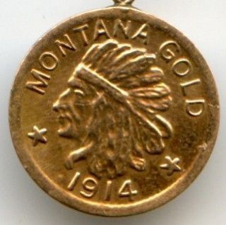 1914 Montana Gold $1 Token   Rare Harts Gold Coins of the West Series 