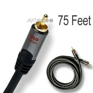 Premium 75 feet /22.86M Subwoofer Cable/24K Gold Plated Connectors 