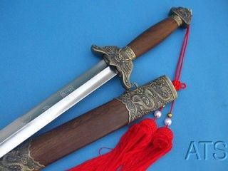   Hand Forged Tai Chi Sword Flexible Blade Full Tangn Free Red Tassel