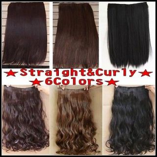  long curly straight synthetic 5 clips in hair extentions 