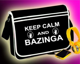   keep calm bazinga sheldon RETRO MESSENGER BAG t shirt in shop B1