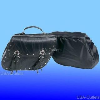 MOTORCYCLE HEAVY DUTY LEATHER STUDDED SADDL FOR HARLEY SOFTAIL 