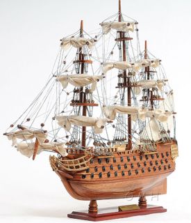 HMS Victory Tall Ship Wood Model Sailboat 21 Assembled Boat Nelsons 