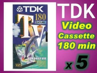 TDK Video VHS Tape Cassette for Video Player Recording Film Movie 180 