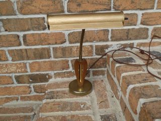 Mid Century Modern Danish Sculptural Brass teak Desk Lamp* Estate