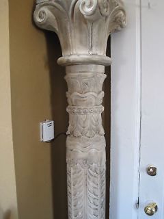   Impressive Decorative Pair of Indian Carved Teak Wood Columns Column