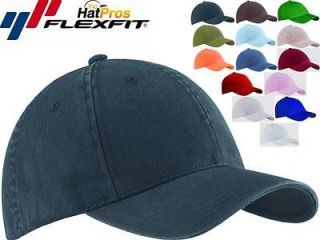   Garment Washed Fitted Baseball Blank Plain Hat Cap Ball Flex Fit
