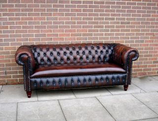 lovely vintage brown leather chesterfield sofa free uk delivery the
