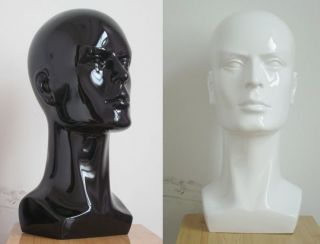 Male black white 18 Mannequin Head Torso bust for Display cap hat 