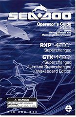SeaDoo Owners Manual Book RXP 4 TEC, GTX 4 TEC 2004 Model Year