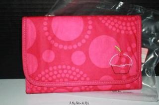 Thirty One Fold & Go Organizer with Notepad in Pink Circle Spirals 
