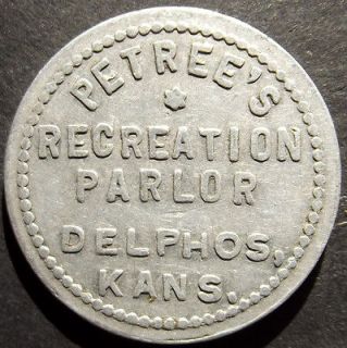   Parlor 5¢ merchant trade token   Delphos, Kansas/KS (Thomas