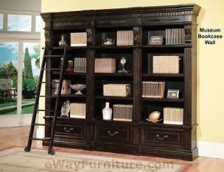   House Grand Manor Palazzo Museum Bookcase Wall Black Wood Furniture